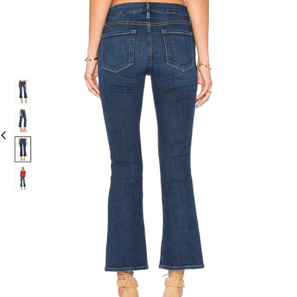 FRAME Le Crop Mini Boot Cropped Boot cut Flared Remsen Blue‎ Denim Jeans Size 25 - Picture 2 of 11